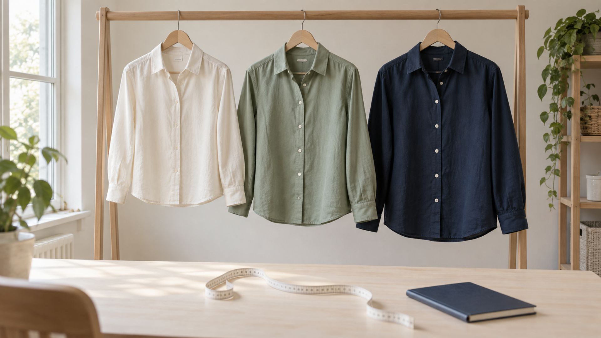Trois chemises aux proportions différentes illustrant les écarts entre les tailles de vêtements